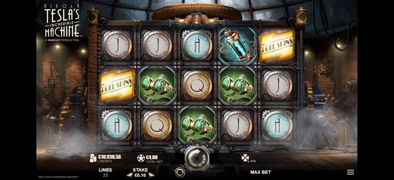 Nikola Tesla's Incredible Machine Slot Gameplay