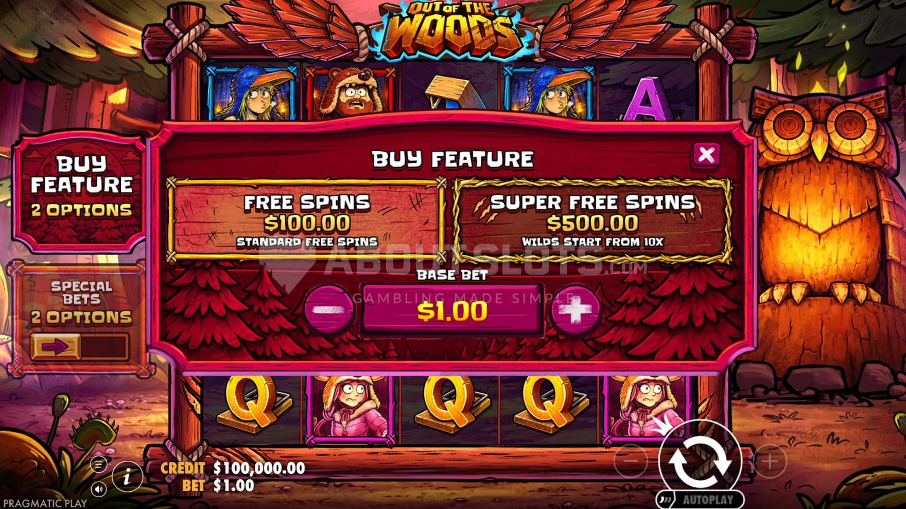 There are a handful of Feature Buy and Ante Bet options which help you trigger various features and bonuses
