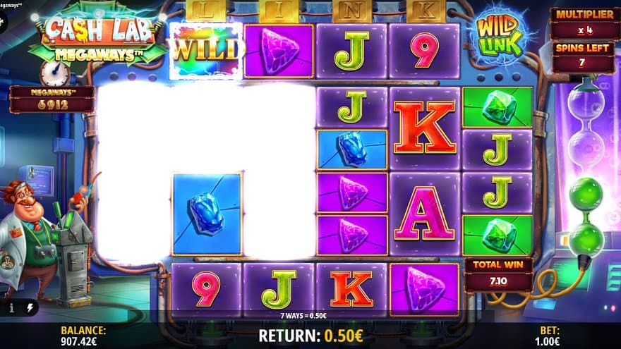 Winning symbols on reels 1, 2, and 3 explodes to make room for new ones in a cascade.