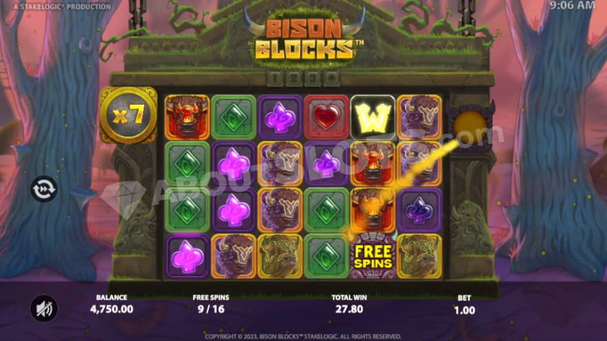 Free Spins bonus game with a 7X total win multiplier.