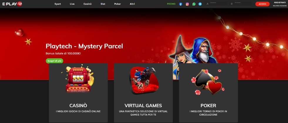 An image of E-Play24's casino website