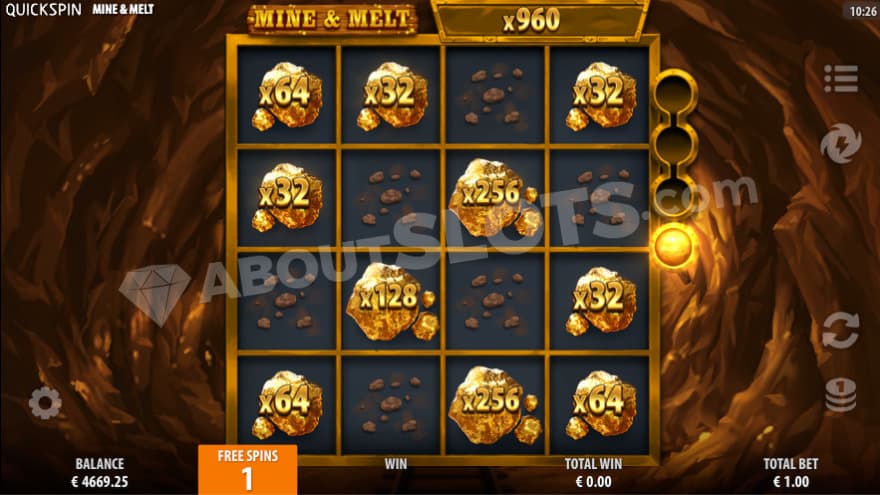 Super Bonus game with a win of 960X the bet.