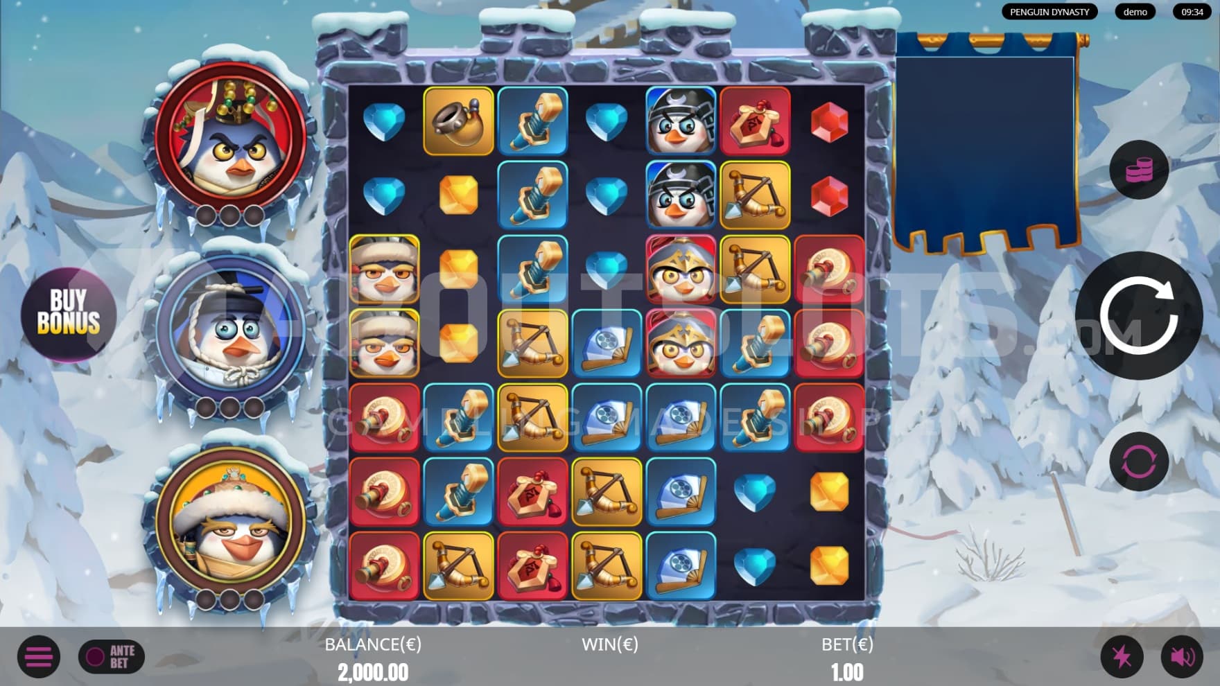 The game is set in the cold mountains, where each general will help you form wins