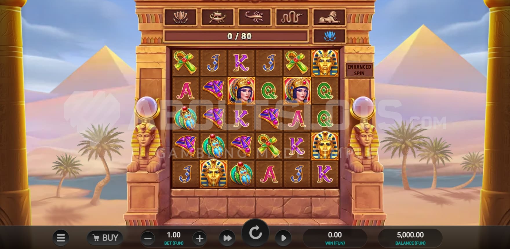 Symbol Collection above the reels