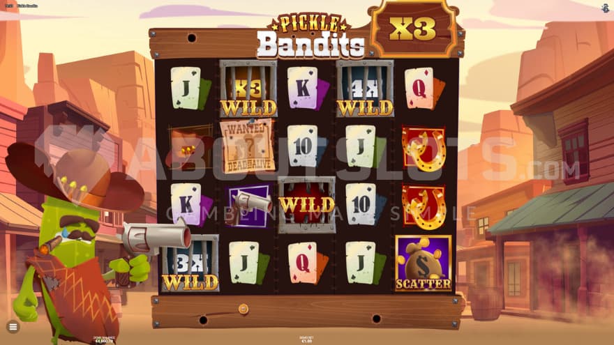 Multiplier Wild Symbols feature being active with a 3X win multiplier up on the right.