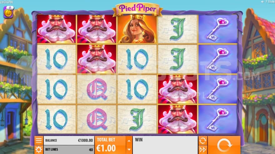 Base game with a medieval town in the background.