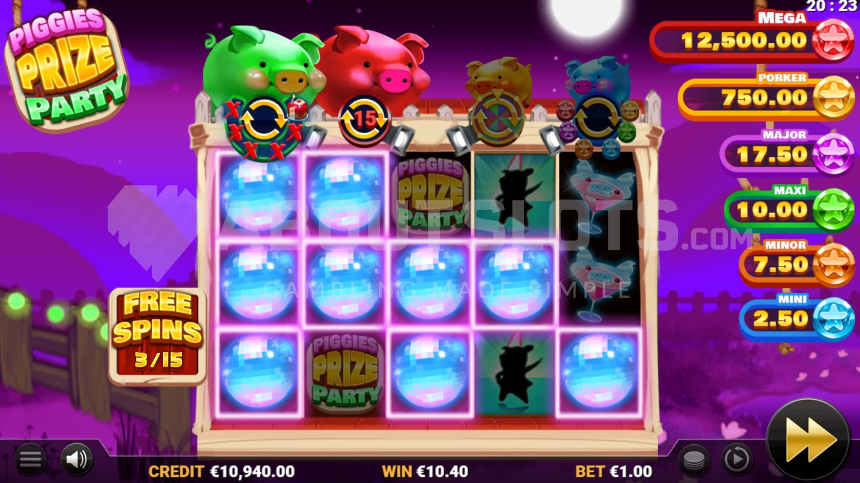 Pot Prizes on right side