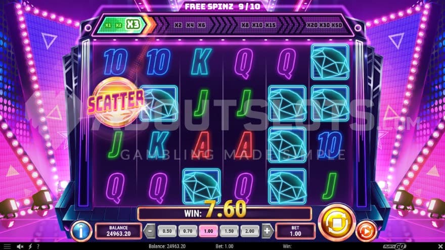A progressive bar sits ontop of the playing grid during the Free Spins feature