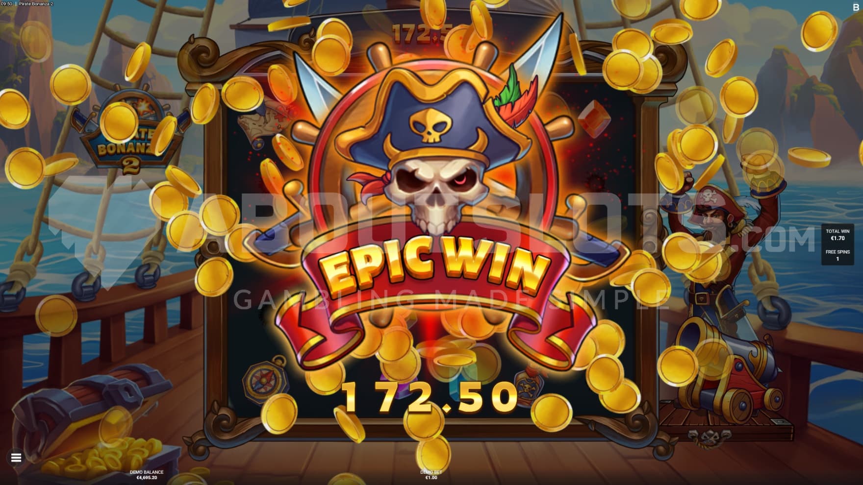 Hitting an Epic Win during the bonus game