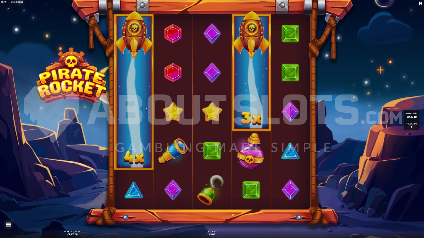 Wild Symbols expand upwards and remain sticky during the bonus game
