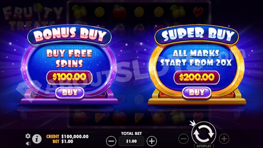 Bonus buy feature with two options to choose from.