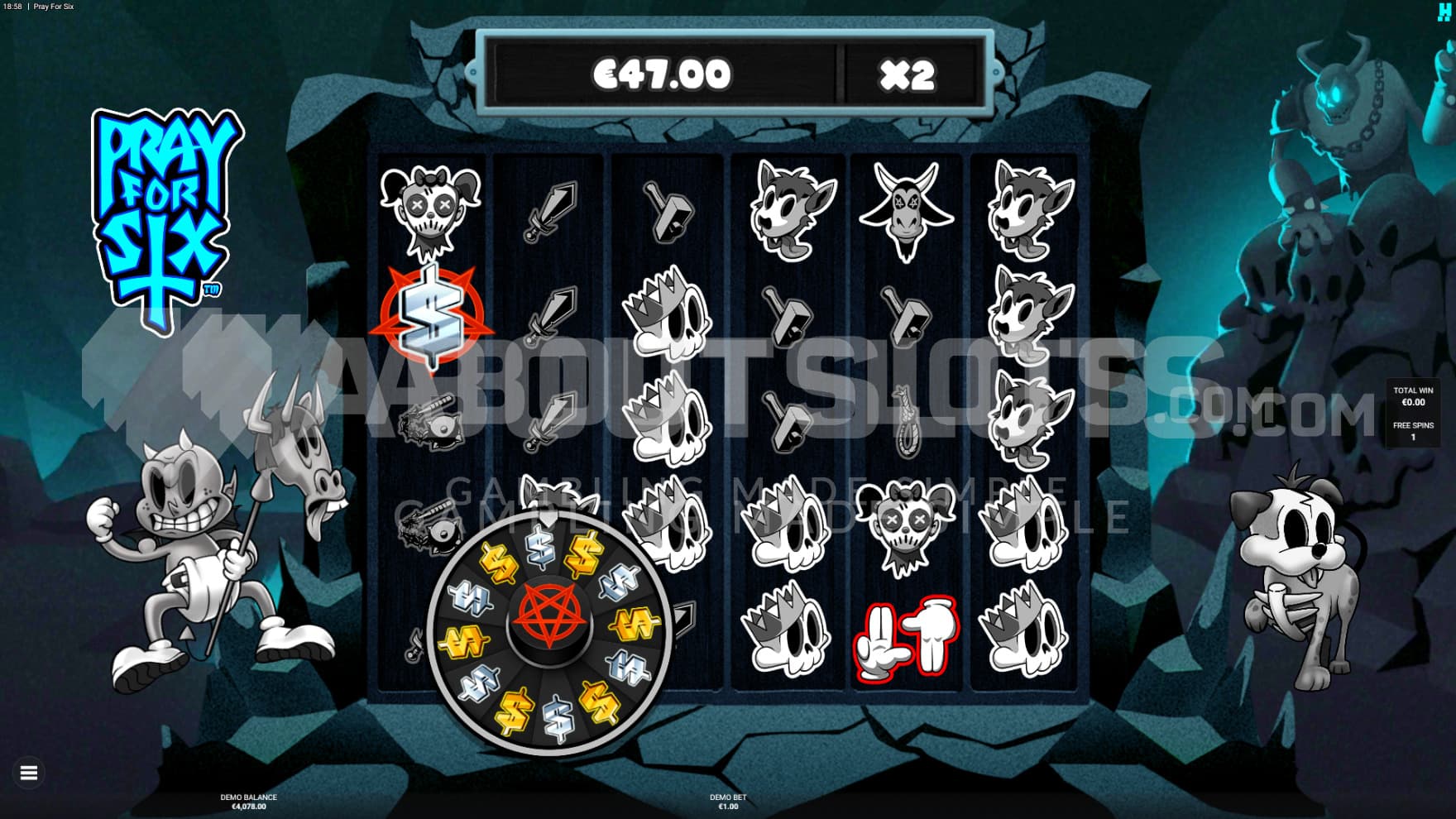 One of the Free Spins bonus game is active and Hell cracks open