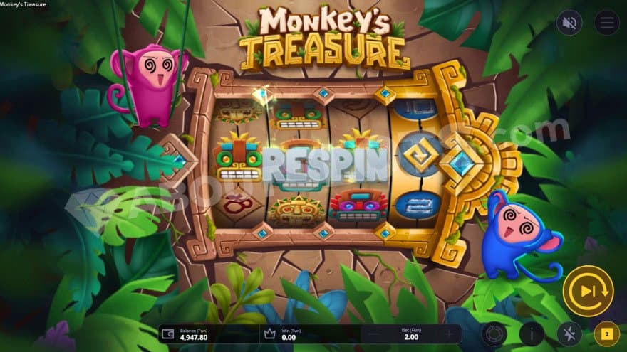 Respin feature in action that give an additional spin.