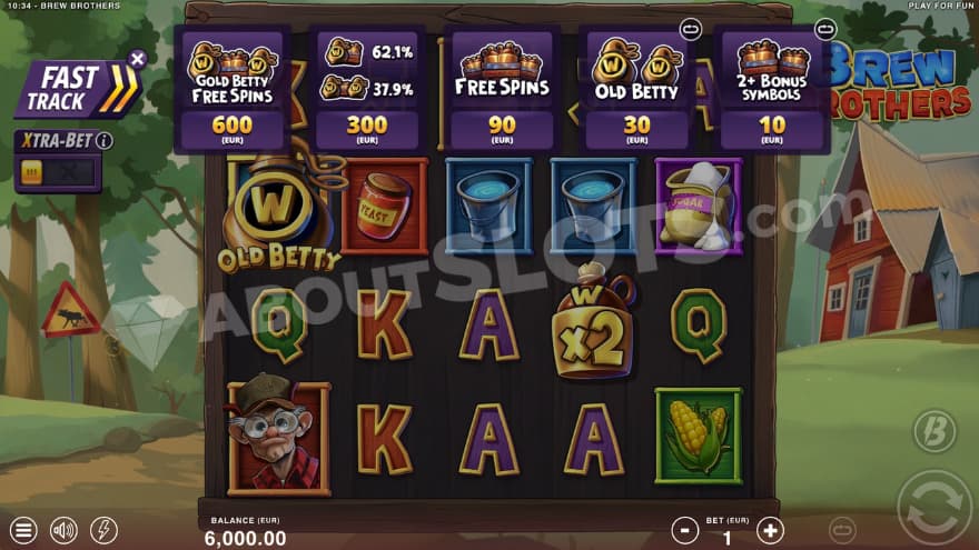 Fast Track feature buys with five options to choose from.