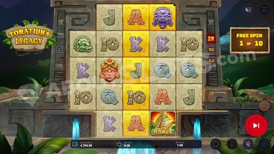 Free Spins bonus game with a 2X win multiplier.