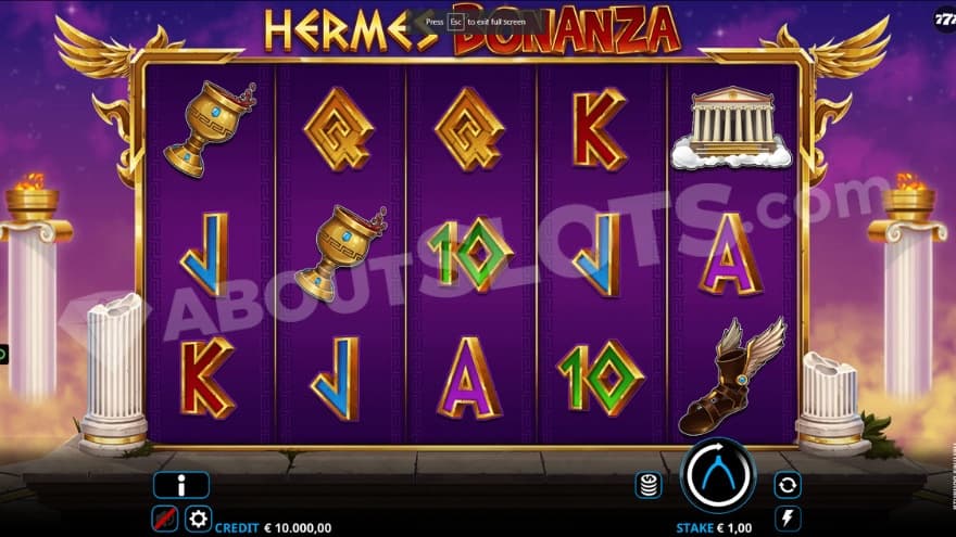 A casino slot with an ancient Greek theme.