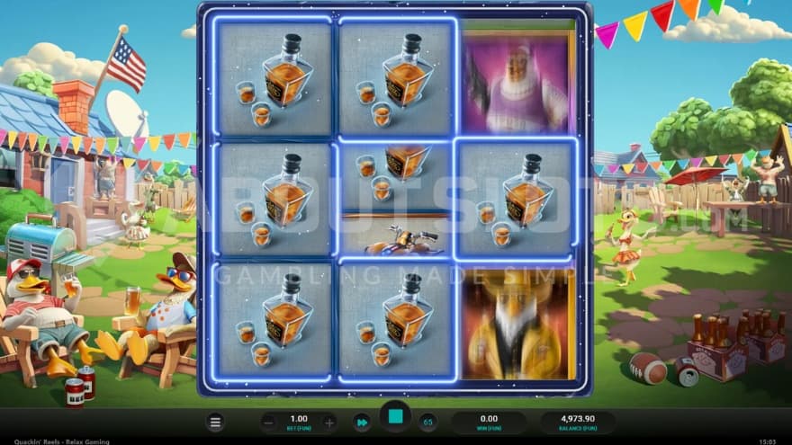 Stack Respins feature with seven whiskey symbols on the reels.