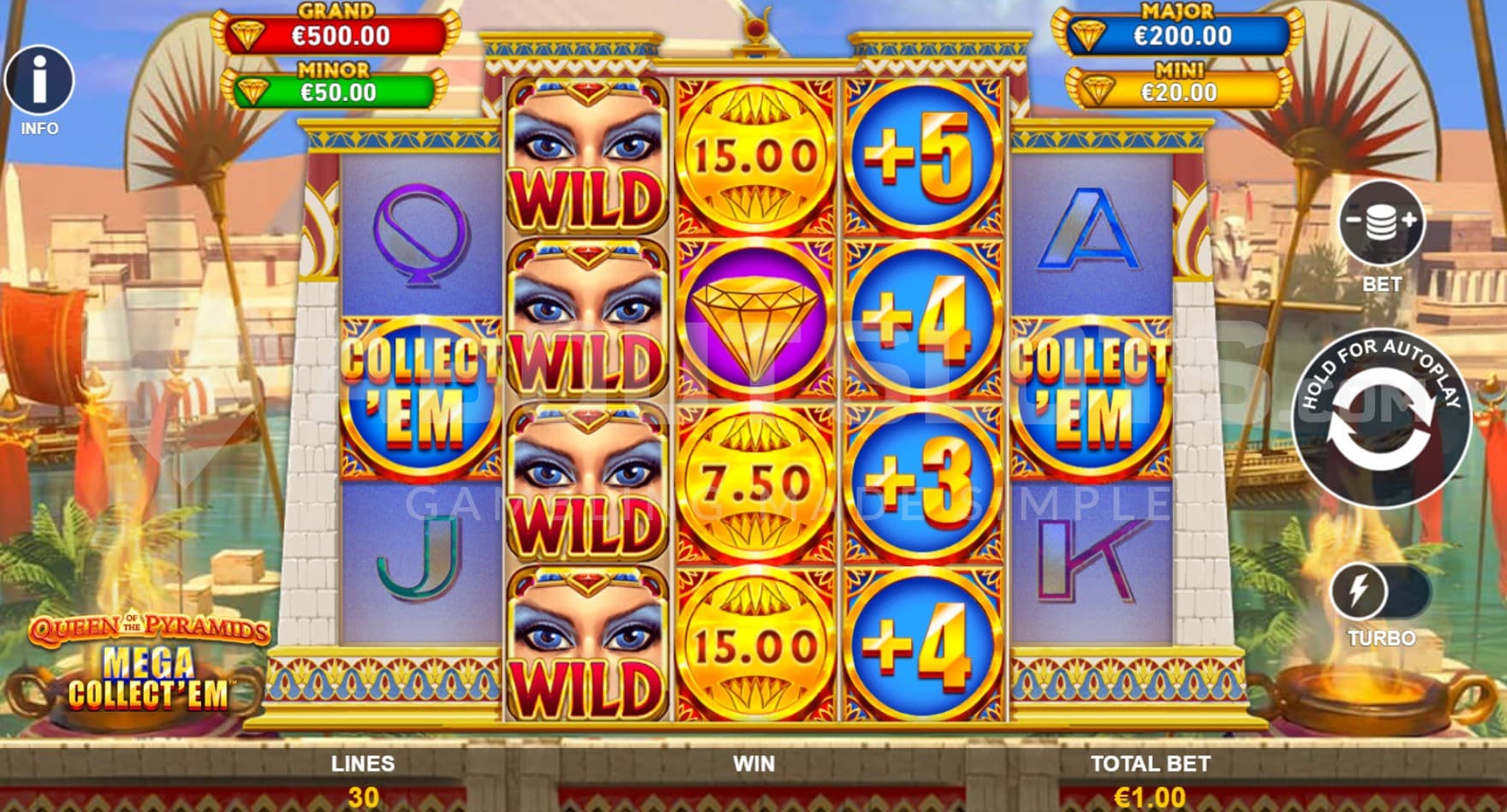 Collect Symbol on reel 1 and 6