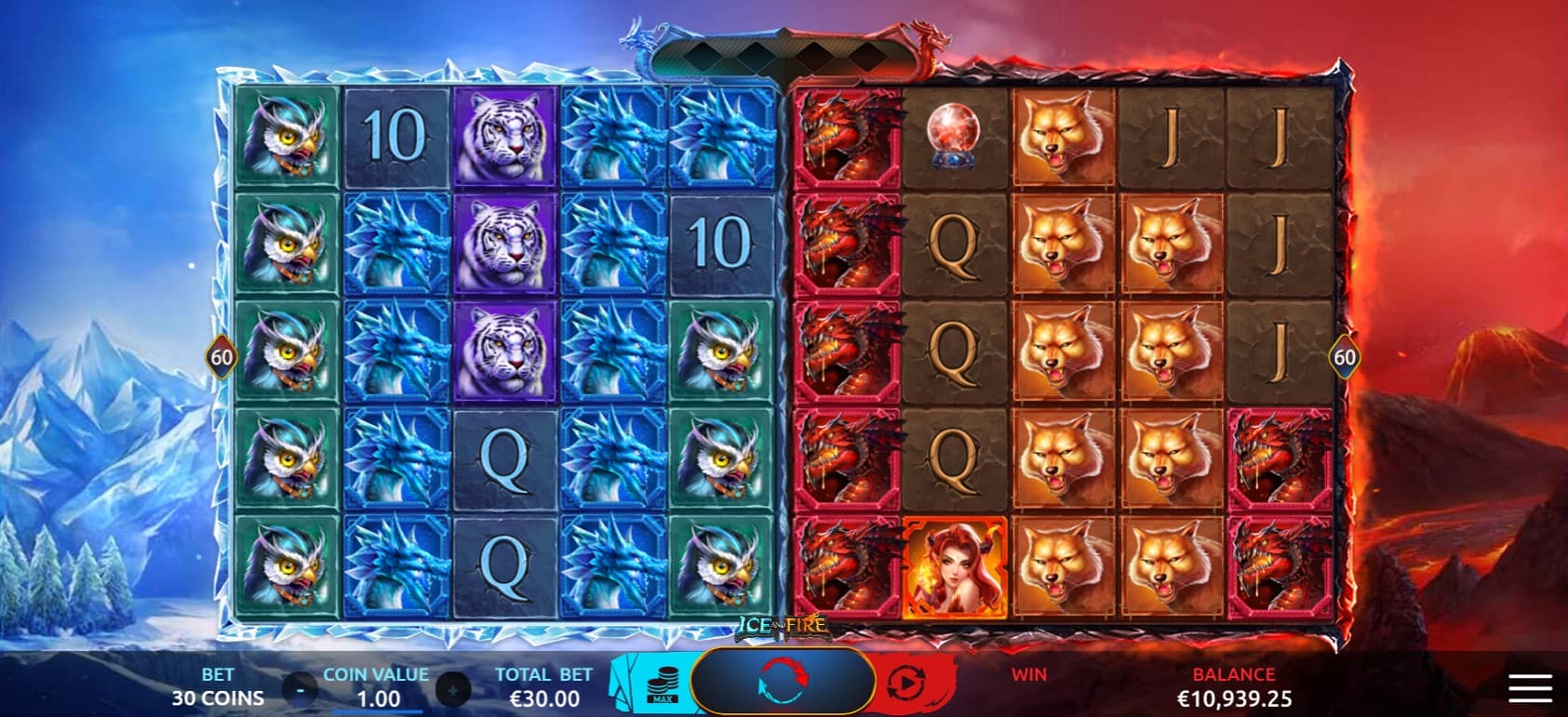 Ice and Fire Slot Gameplay