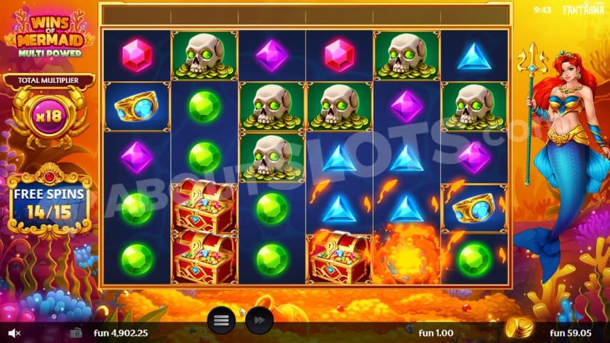 Free Spins bonus game with a 18X total multiplier.