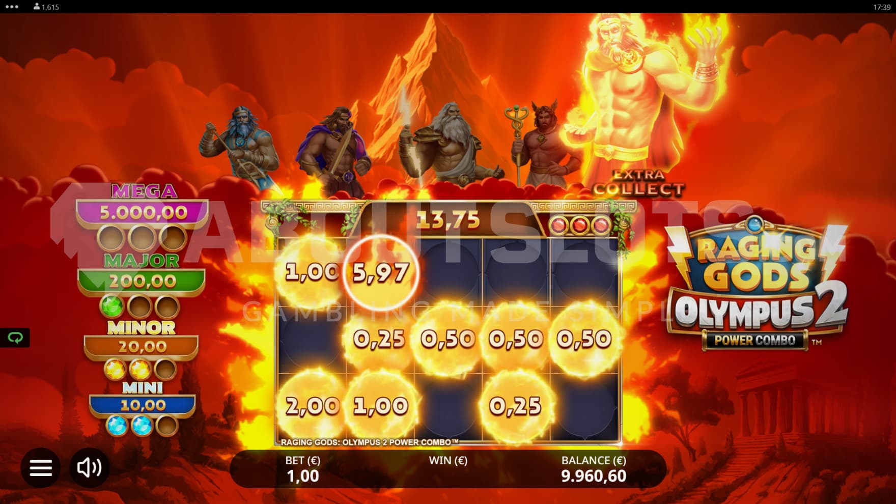 The Respins bonus game is currently triggered with the Extra Collect feature