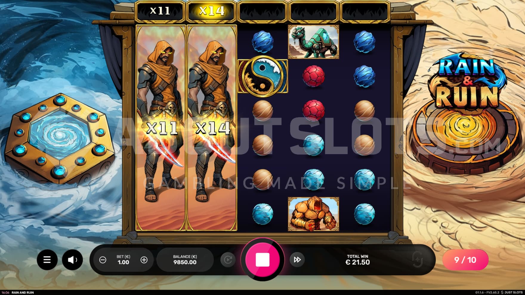 Reel Multipliers start stacking during the bonus game