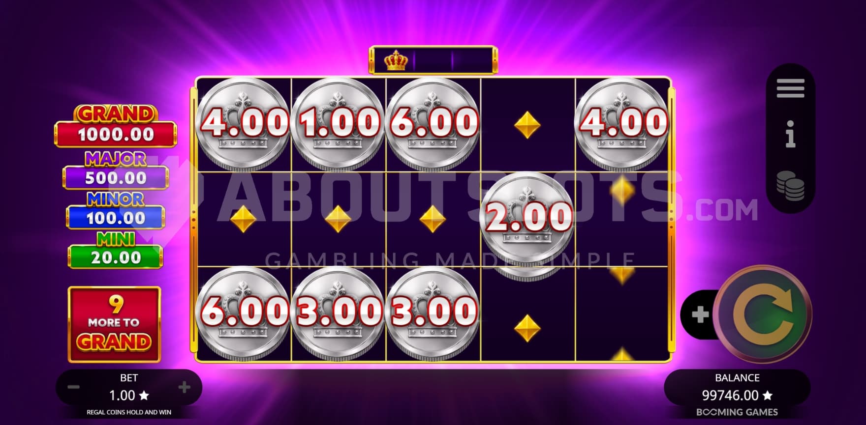 9 more Coins to get the Grand Jackpot