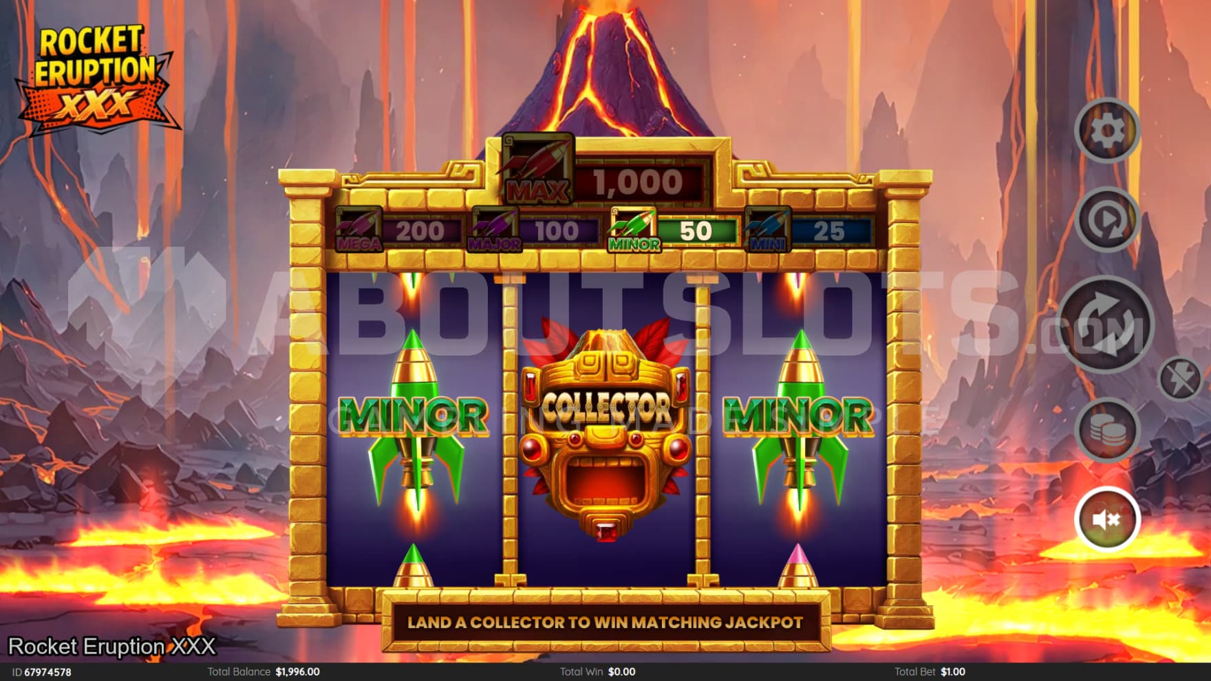 The Jackpot Round is played on a special playing grid with 2 Jackpot Reels and 1 Collector