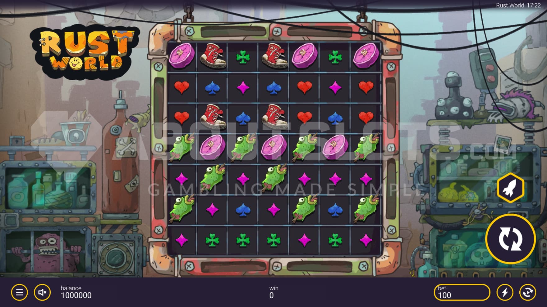 The game is filled with weird and strange symbols, and the background is no different