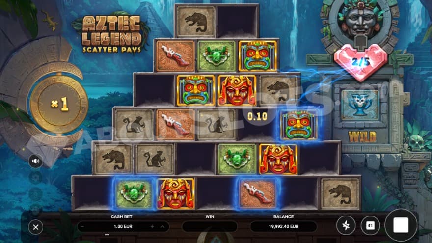 Life Respins feature where a heart up to the right shows the remaining spins.