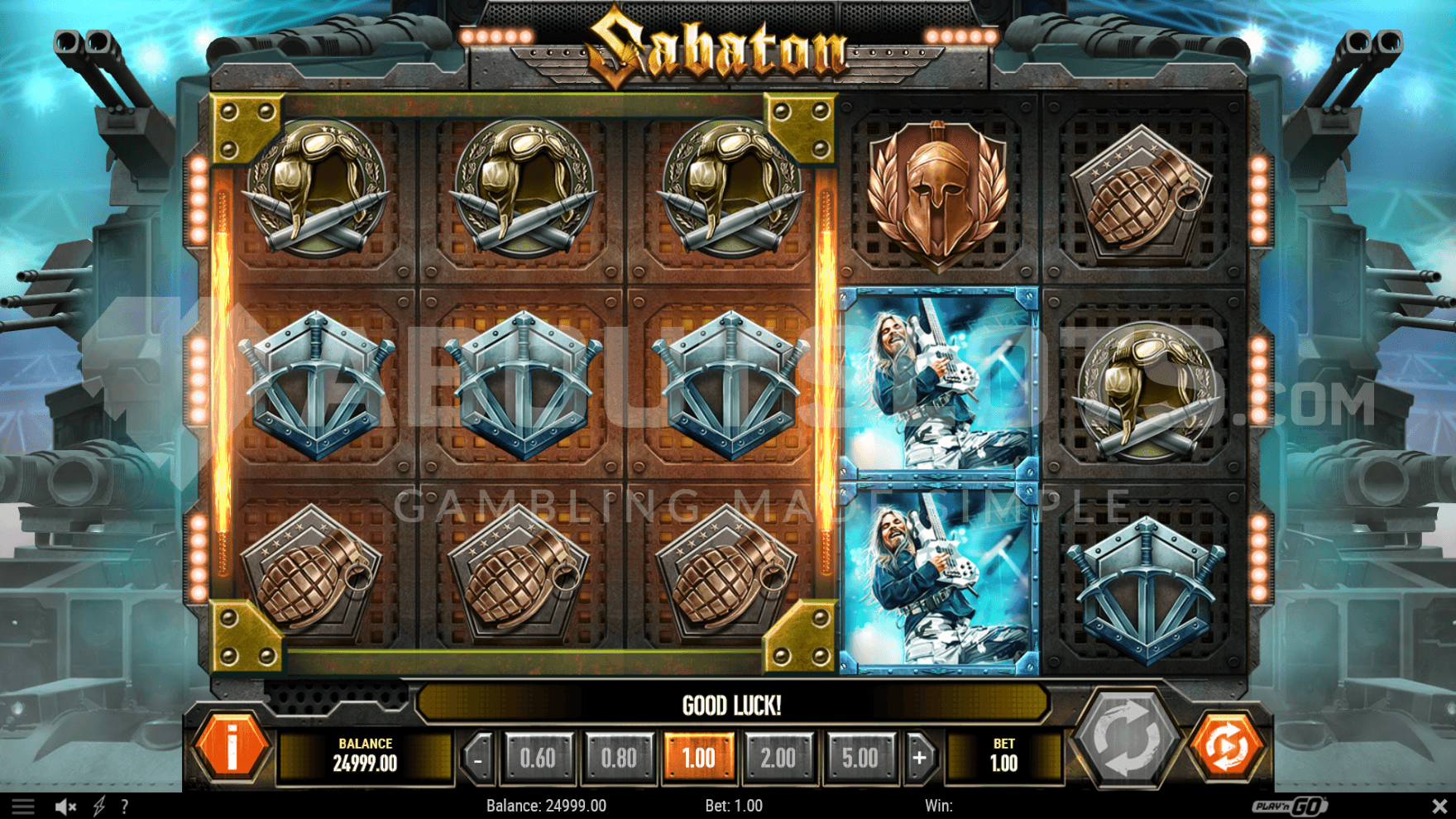 The first 3 reels are linked together thanks to the Chained Reels feature