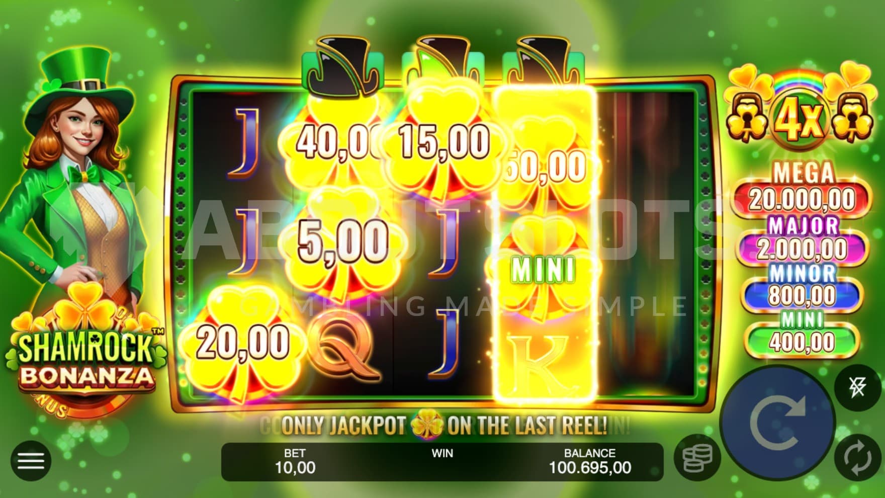 Mini Jackpot on reel 4