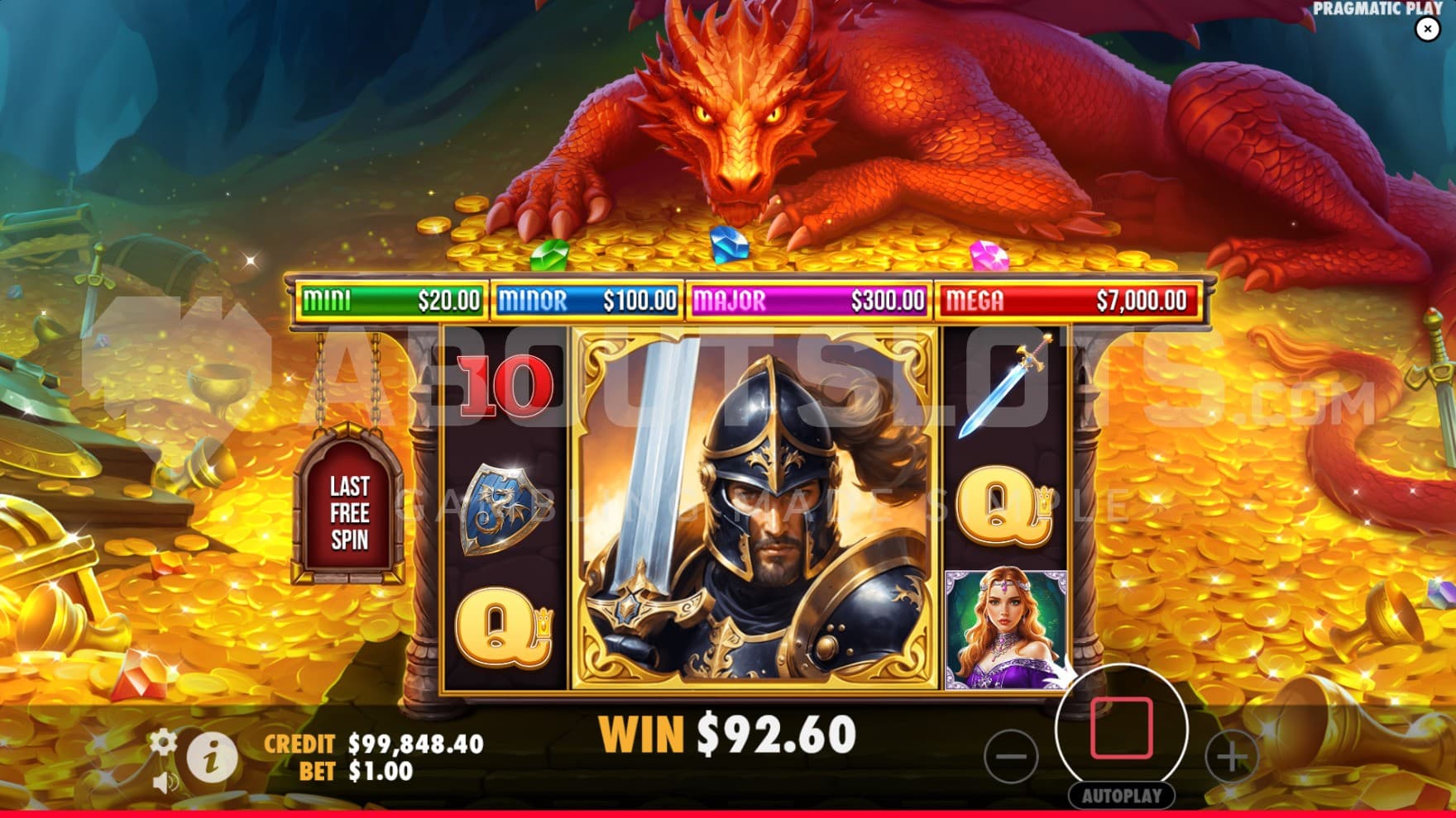 The Free Spins bonus feature is active with a Giant Symbol in the middle reels