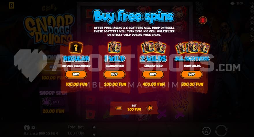 4 option Bonus Buy