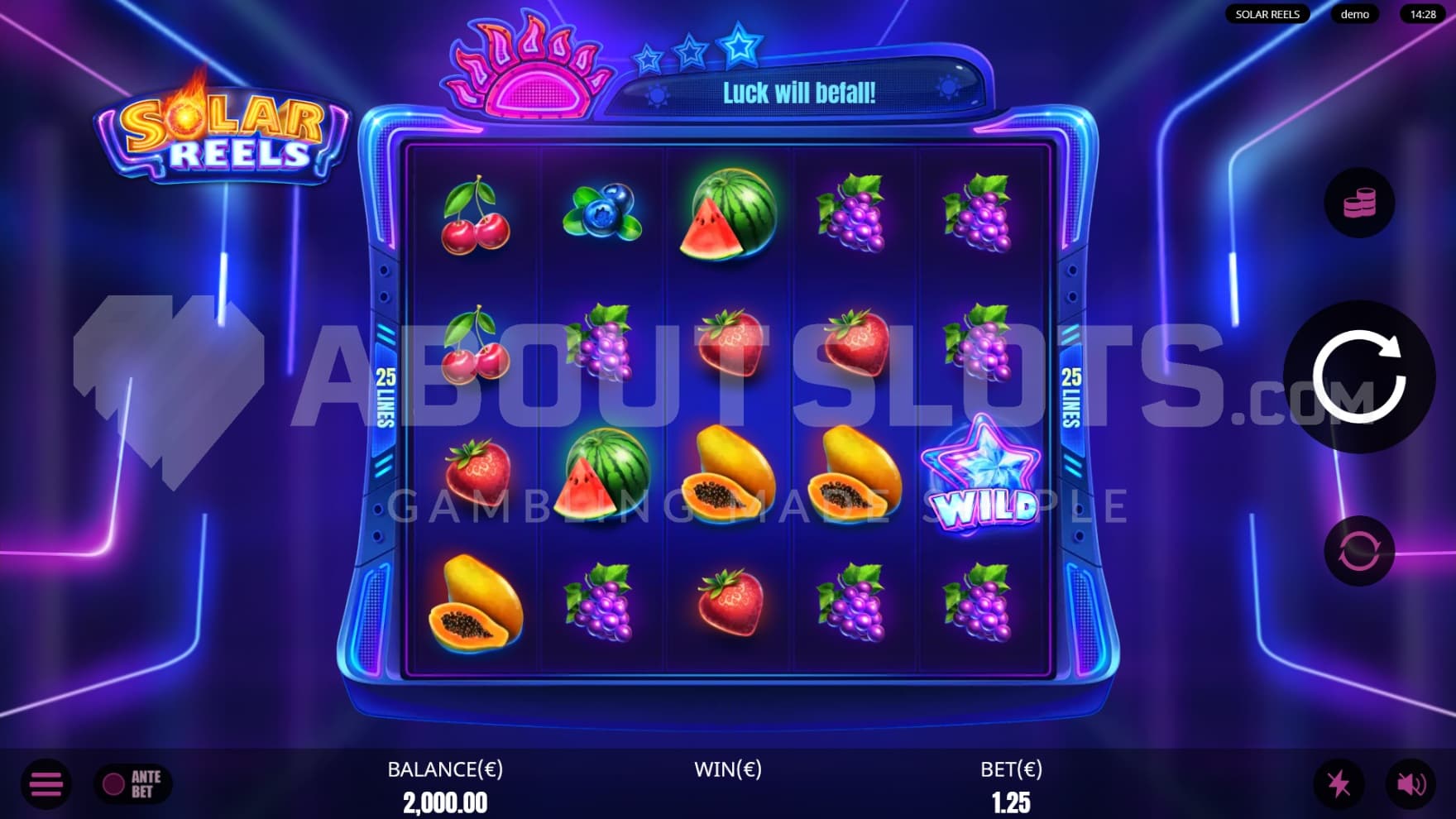 Neon Fruits is the name of the game in Solar Reels