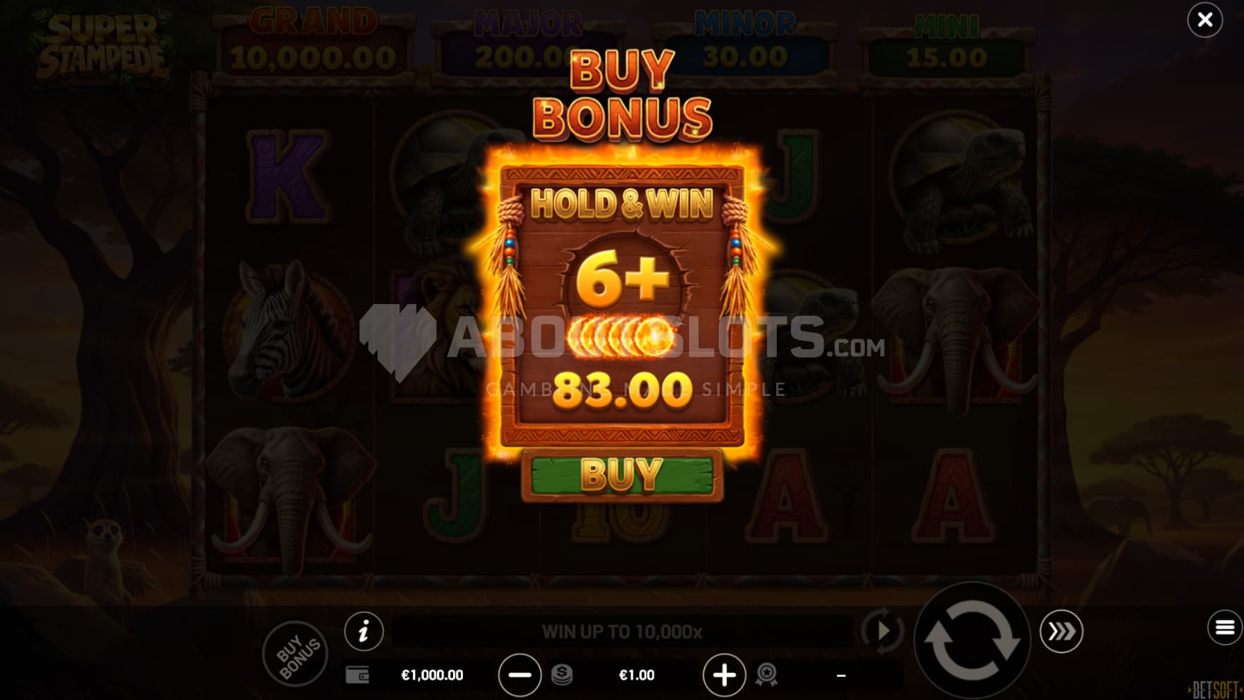 There is one Feature Buy option that allows you to enter the bonus game