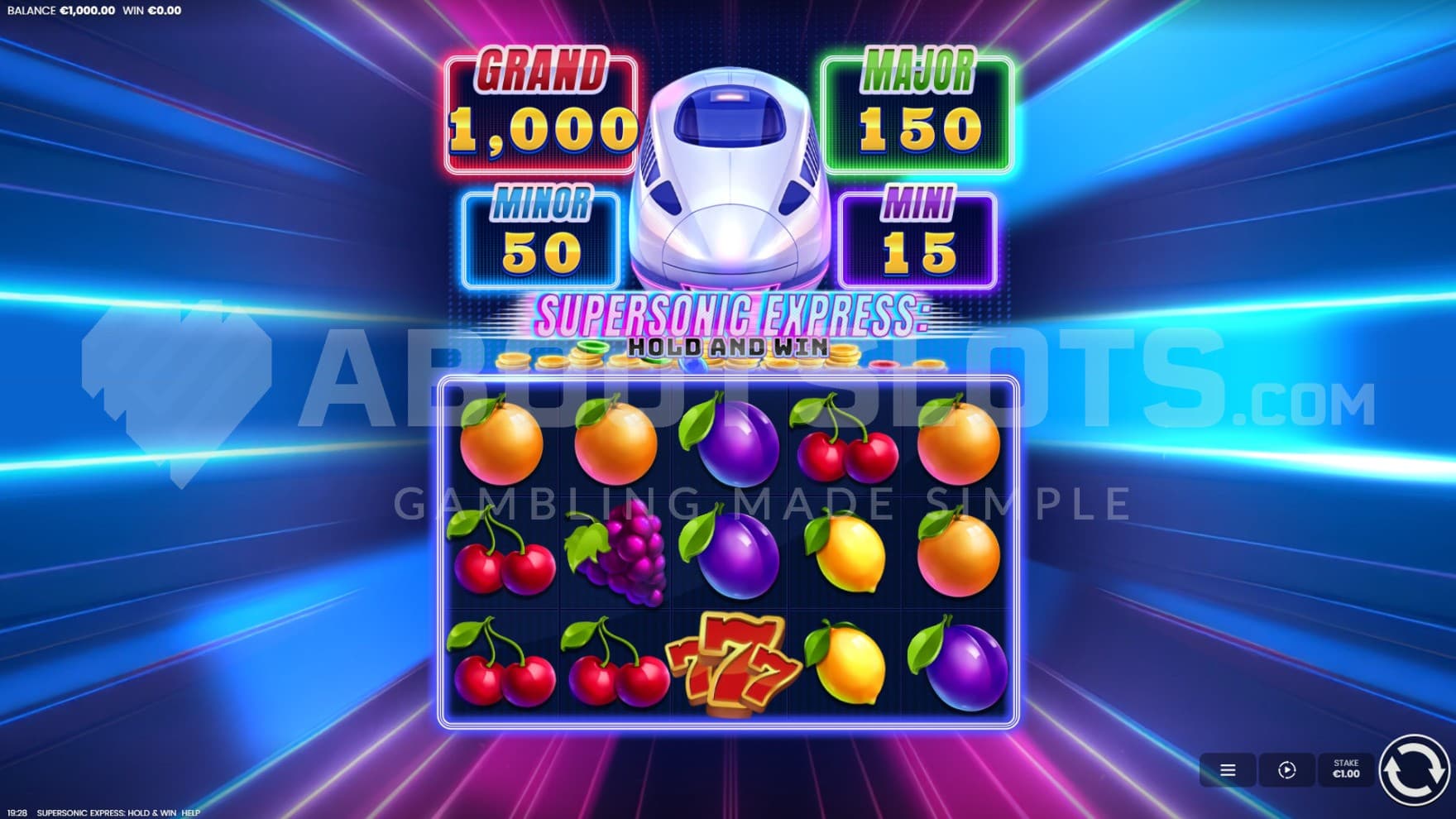 Jackpots above reels