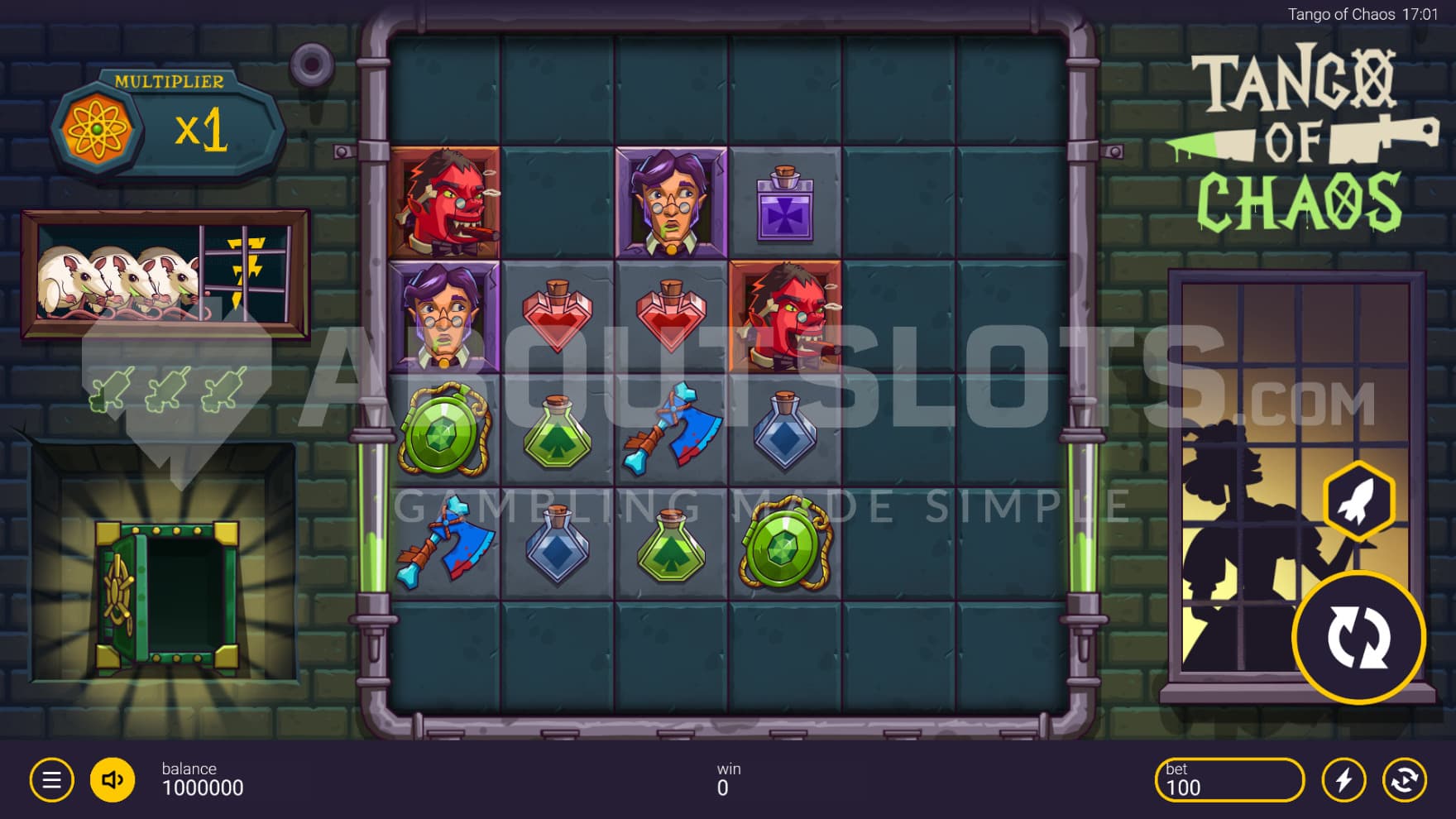 From the playing grid you can see the 4 feature counters to the left of the reels