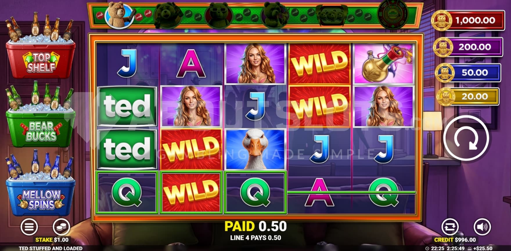 3 Bonus Game on left side