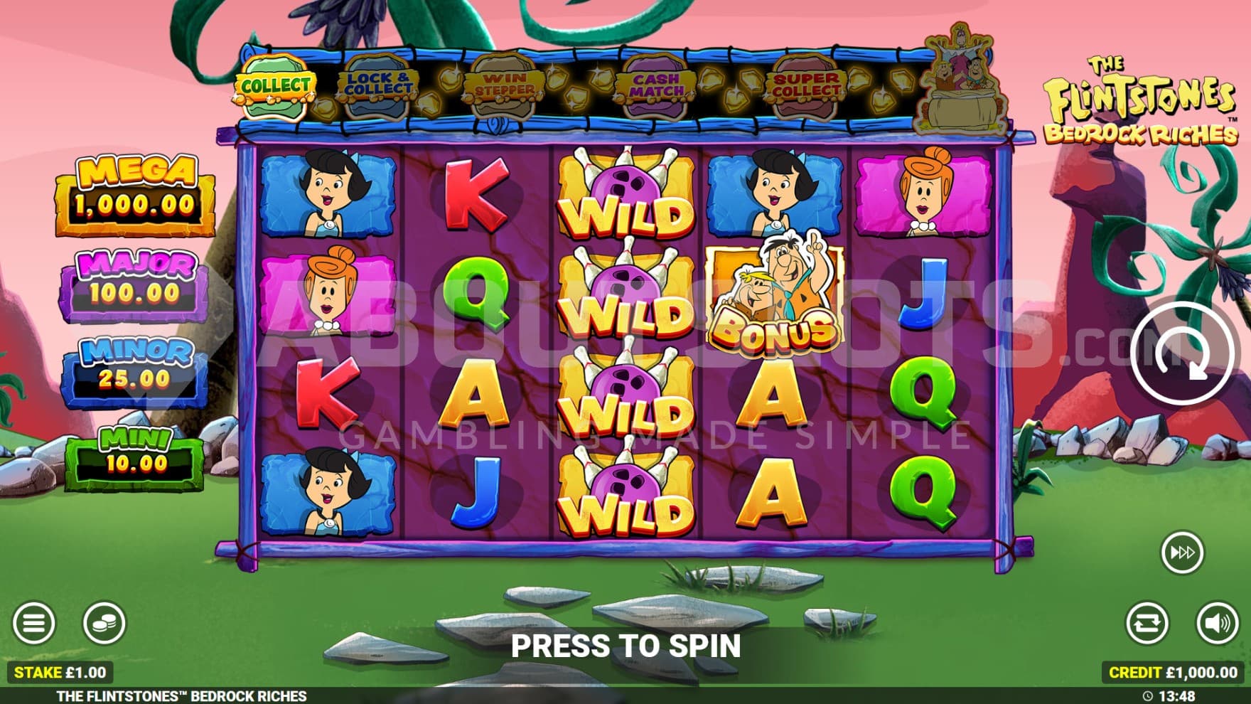 The base game is filled with various characters from the Flintstones television show