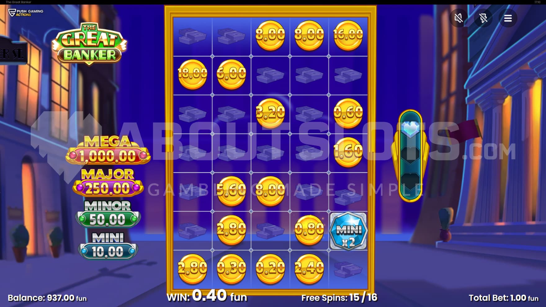 The bonus game comes with a special playing grid filled with fun wins