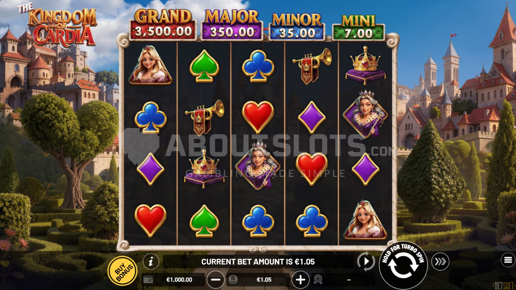The game's setting is all about card suites, which can be seen in just about everything