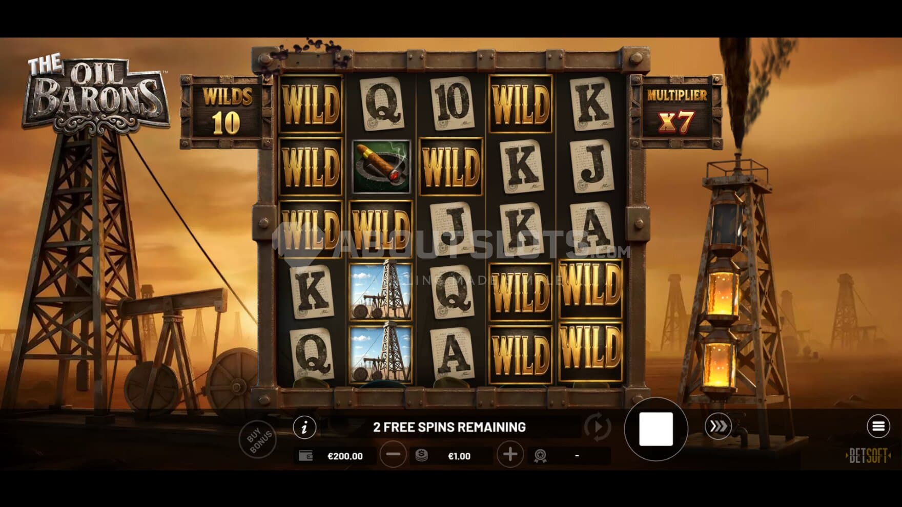 During the Gusher bonus game you can stack up on Wilds and Multipliers for volatile spins