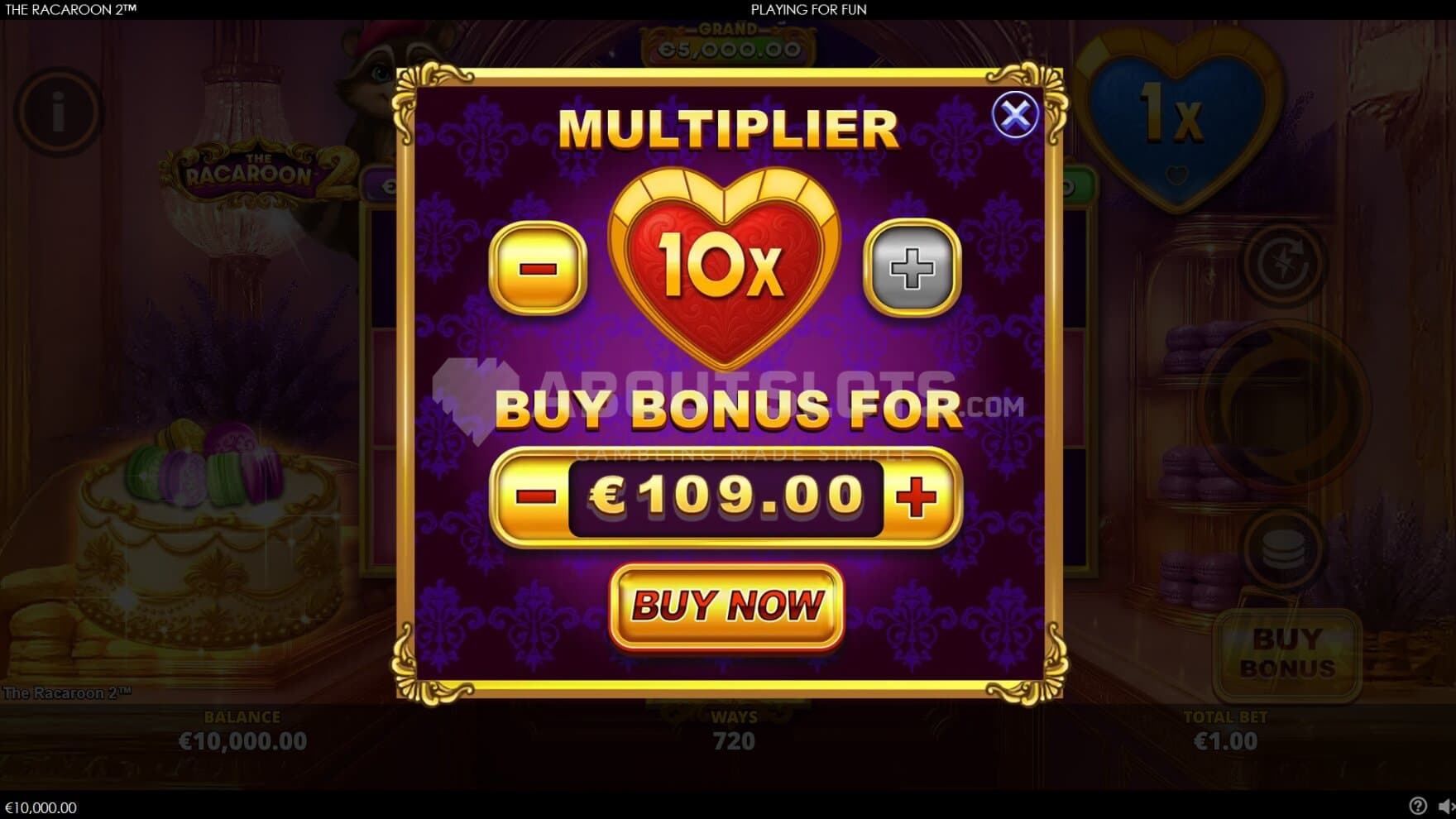 Through the Feature Buy you can choose your own starting Multiplier Value