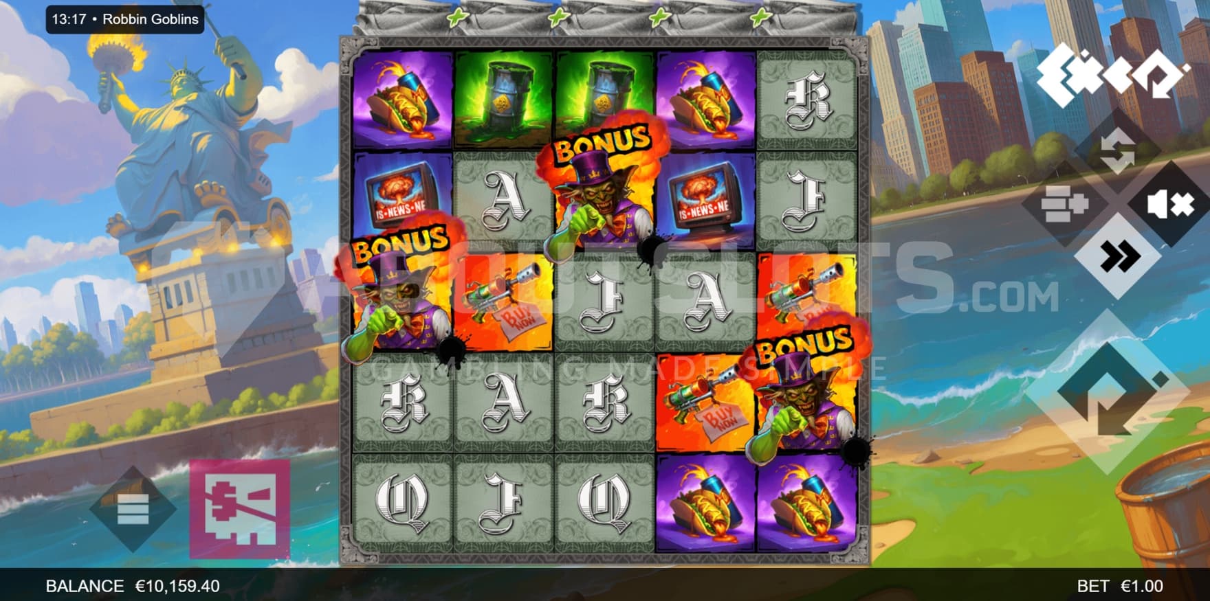 Scatter Symbols on reels 1, 3, and 5