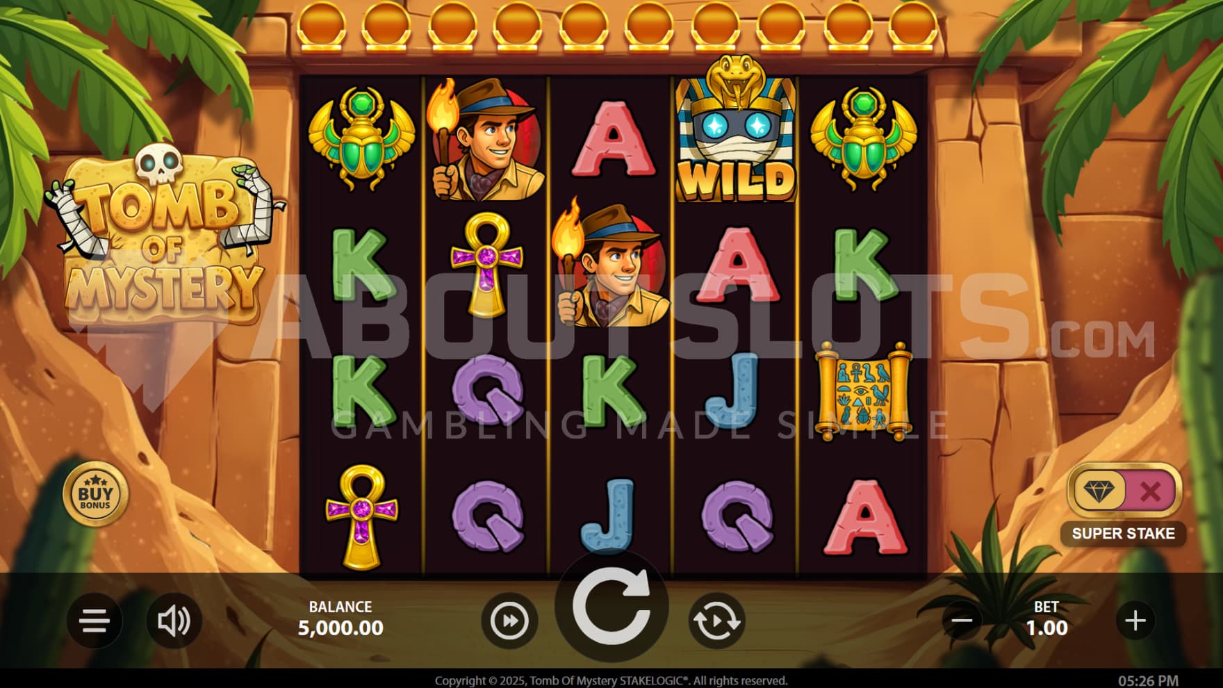 The playing grid is at the entrance to the tomb