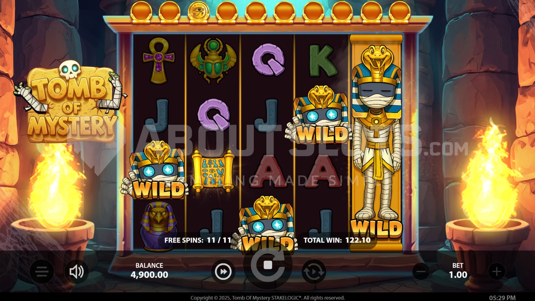 The Free Spins kick in with additional Coins and Expanded Wilds