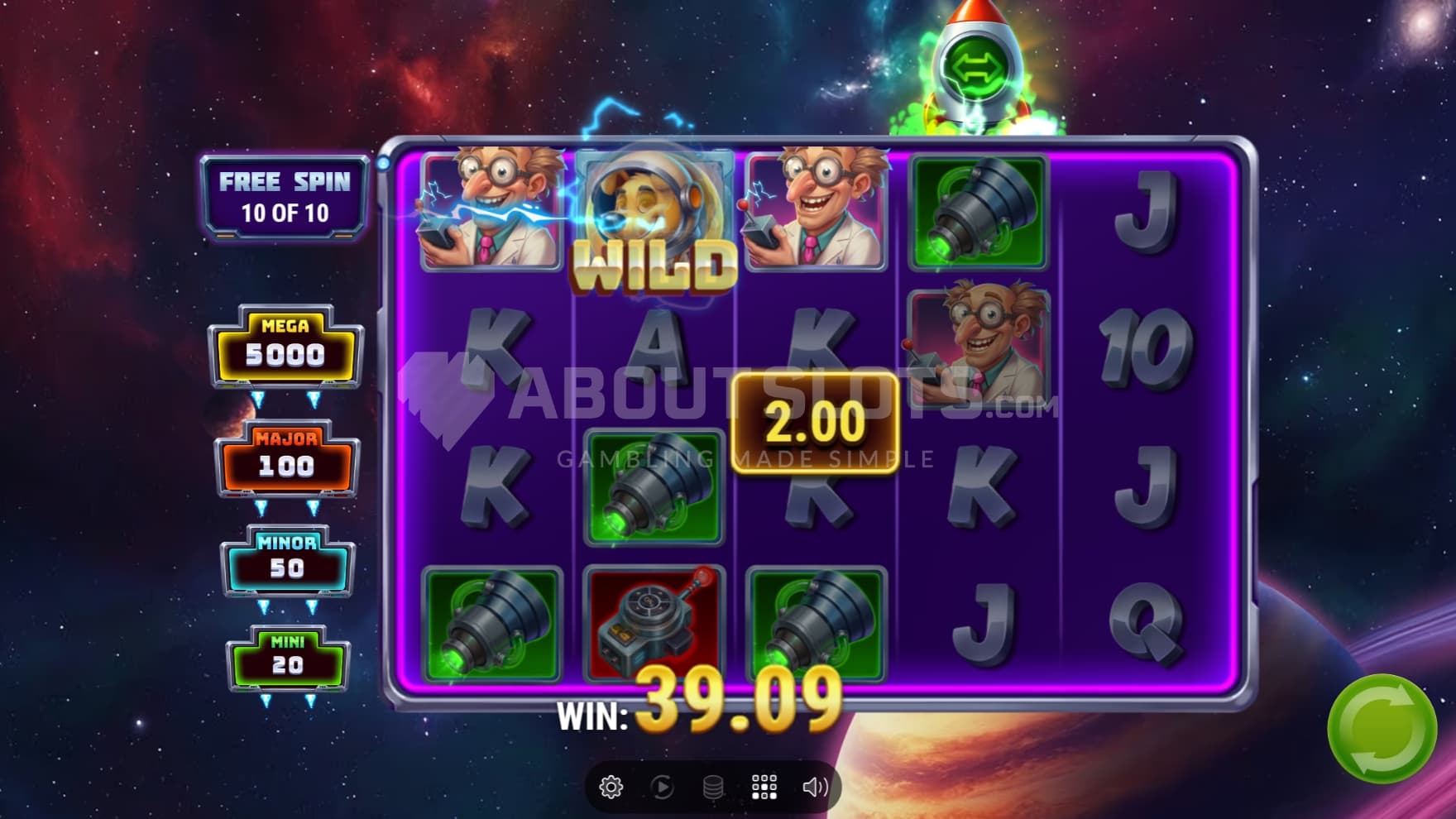 Wild Symbol win on row 1