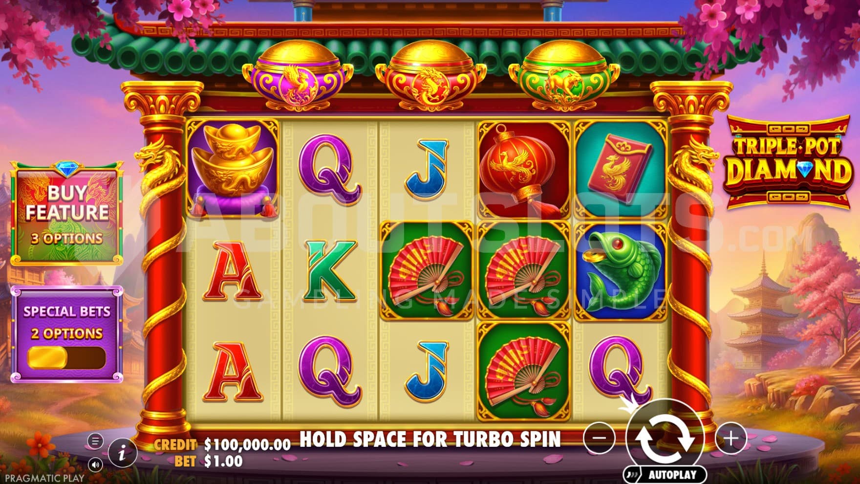 The base game is set underneath a sakura tree with a beautiful view of the valley in the background