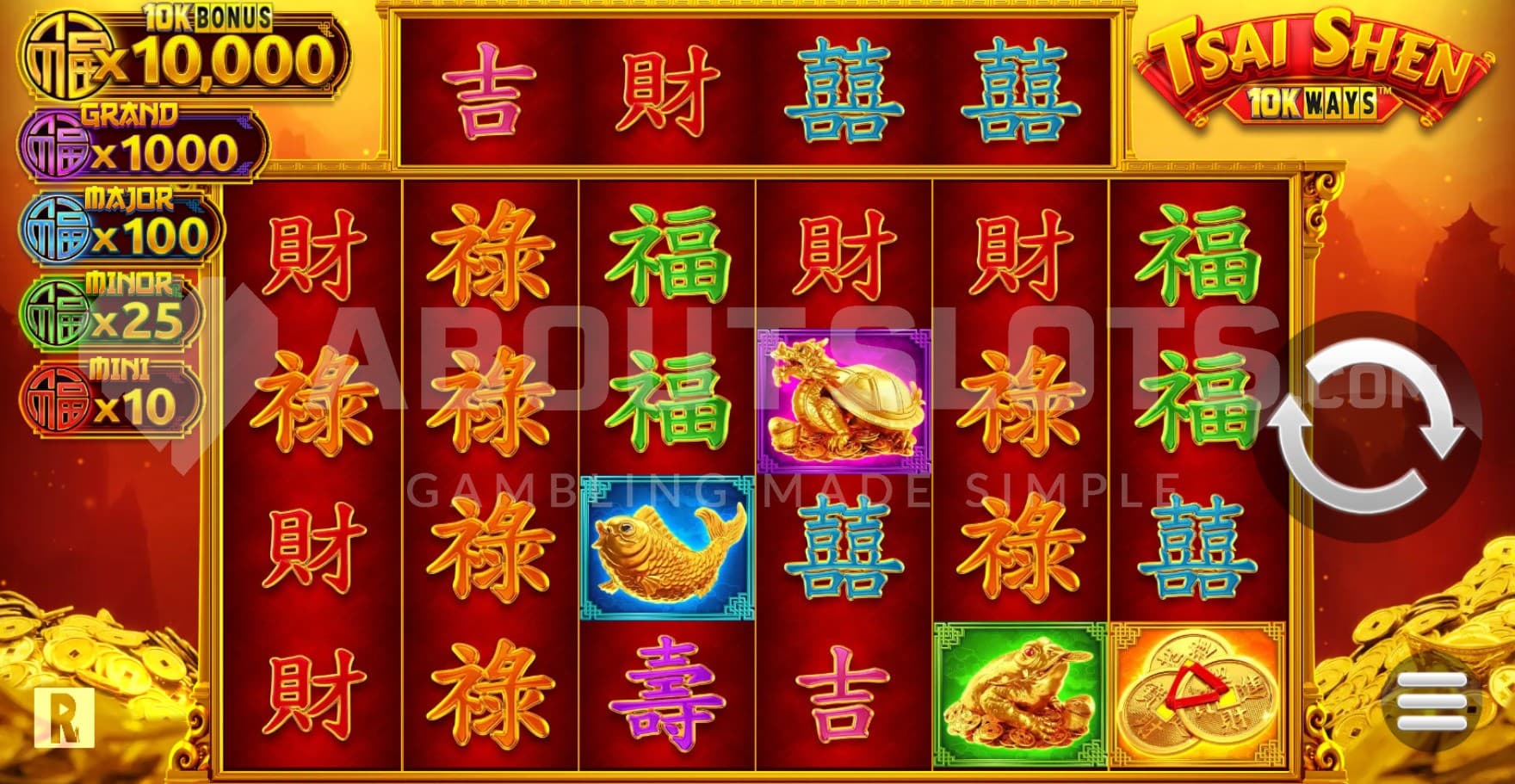 Jackpots on left side